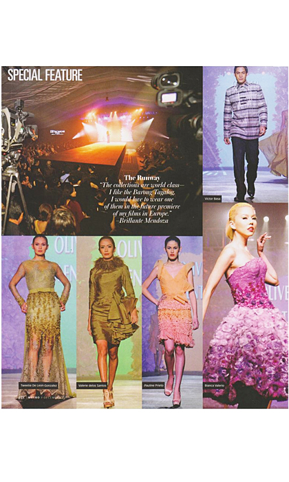 Magazine page of models in a fashion show