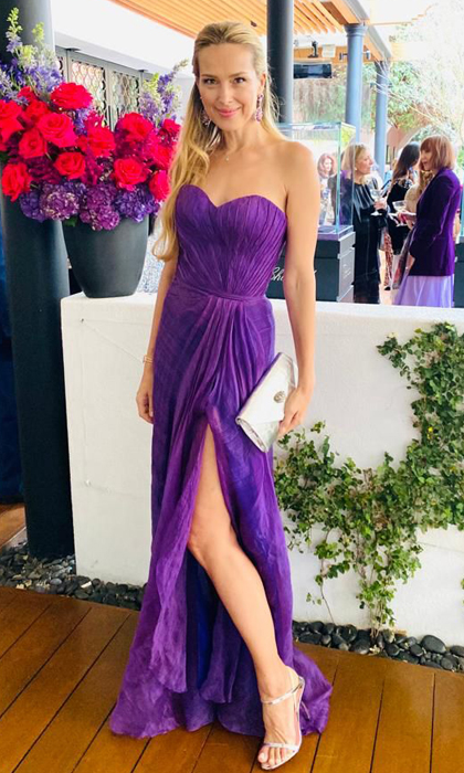 Woman in a purple gown